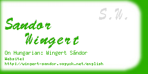 sandor wingert business card